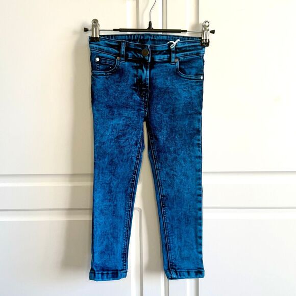 NWT Stella McCartney kids' blue acid wash stretchy skinny denim jeans,  Size 4 - Picture 1 of 13